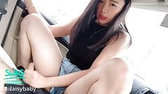 Naughty taiwanese taking taxi